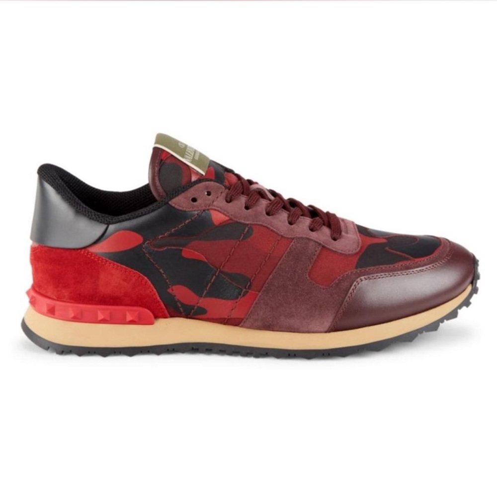 Valentino Red Camouflage Sneakers